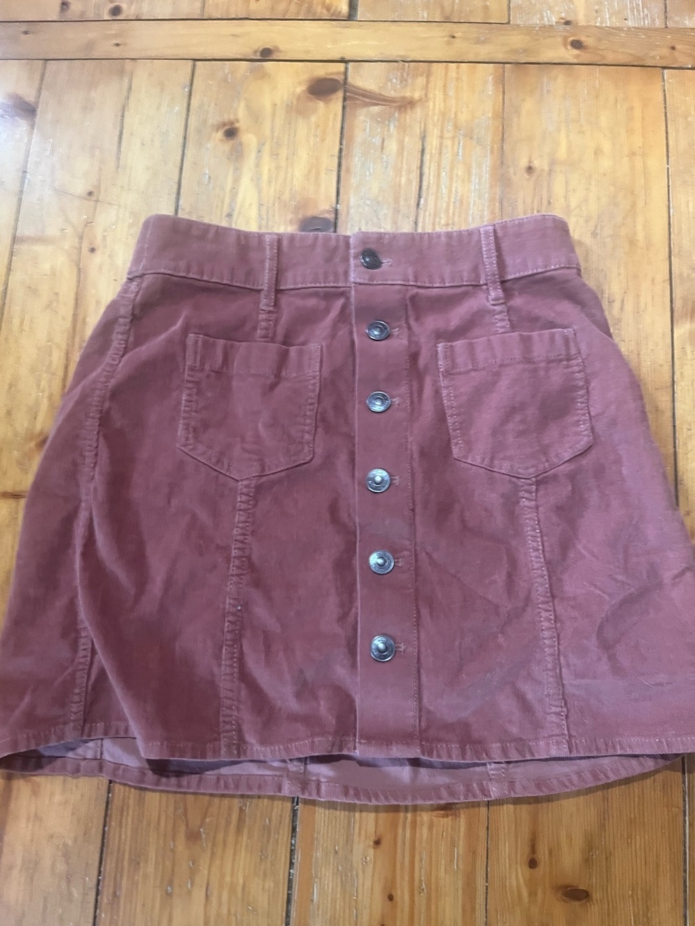 Aerie corduroy button up skirt